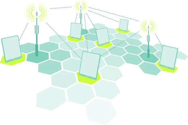 Підключення Планшетних Пристроїв Wifi Антенами — стоковий вектор