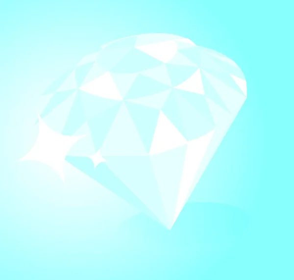 Glanzend Duur Ogende Diamant — Stockvector