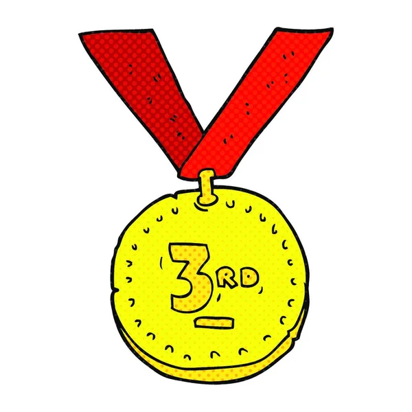 Dibujado Mano Alzada Medalla Deportiva Dibujos Animados — Vector de stock
