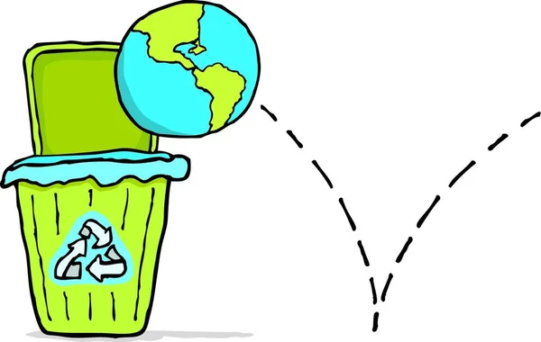 Recycling Earth Trashing World — Stock Vector