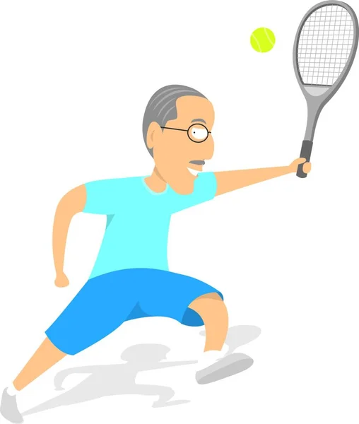 Aktive Senioren Spielen Tennis — Stockvektor