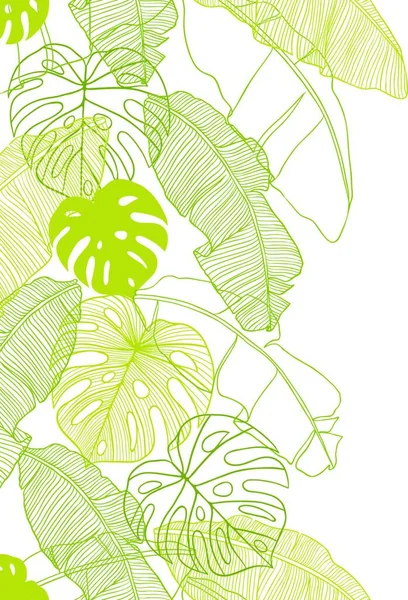 Векторная Иллюстрация Листьев Пальмы Векторная Иллюстрация Листьев Пальмы Бесшовный Рисунок — стоковый вектор