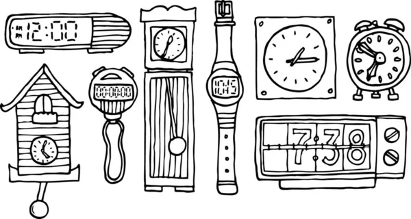 Time Set Horloges Montres — Image vectorielle