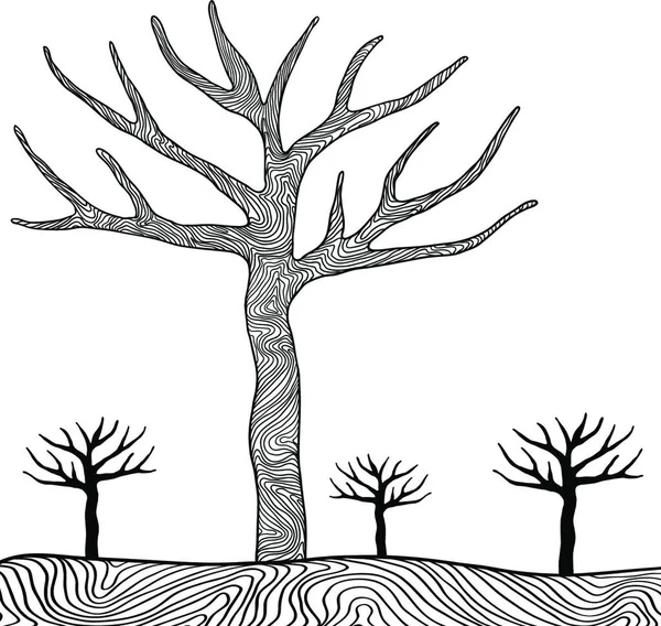 Чорні Дерева Ізольовані Білому Тлі Вектор Чорні Дерева Ізольовані Білому — стоковий вектор