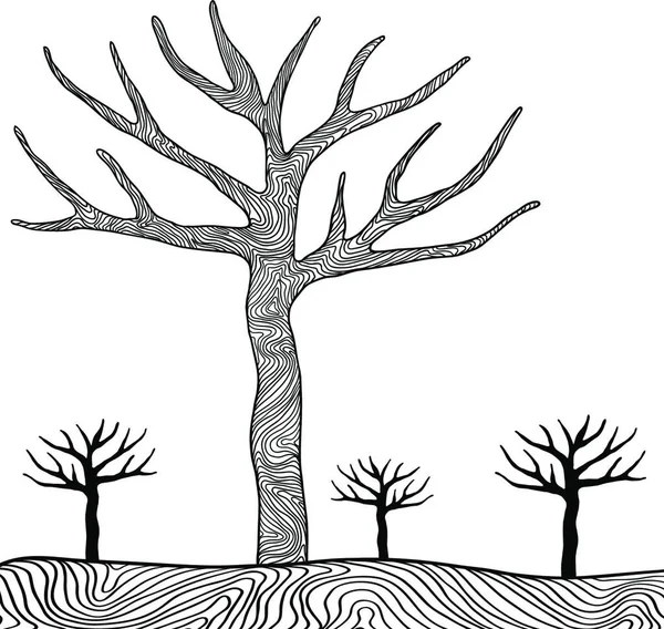 Arbres Noirs Isolés Sur Fond Blanc Vecteur Arbres Noirs Isolés — Image vectorielle