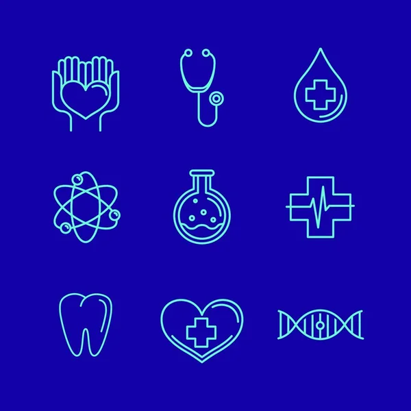 Vektor Skissera Logotyper Och Ikoner Hälso Och Sjukvård Och Medicin — Stock vektor