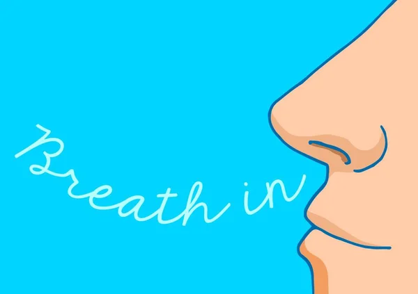 鼻子呼吸一句话的卡通插图 — 图库矢量图片