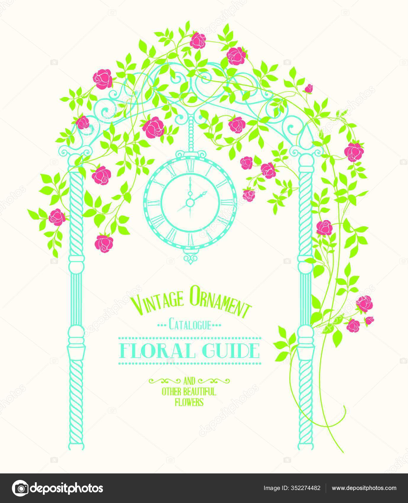 Vitage Label Floral Guide Wedding Arch