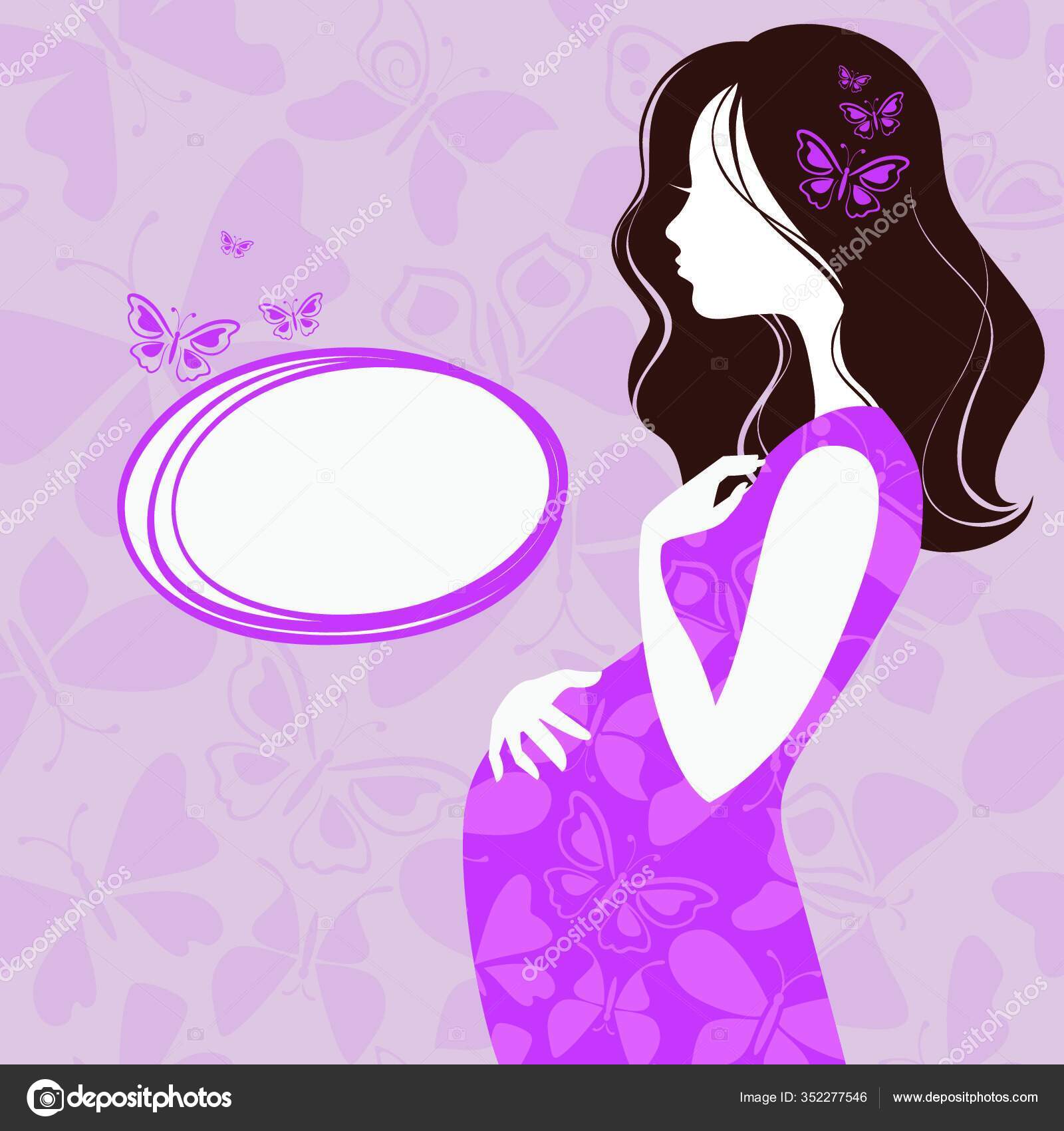 Siluet Wanita Hamil Stok Vektor C Panthermediaseller 352277546