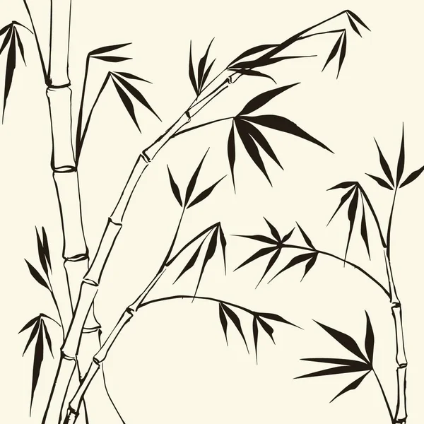 竹子画 矢量说明 包括透明度 梯度和效果 — 图库矢量图片