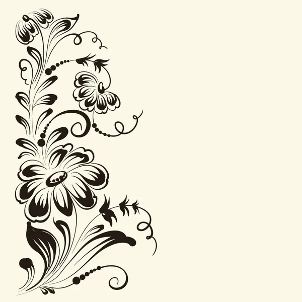 セピアの背景に孤立した花 ベクターイラスト — ストックベクタ