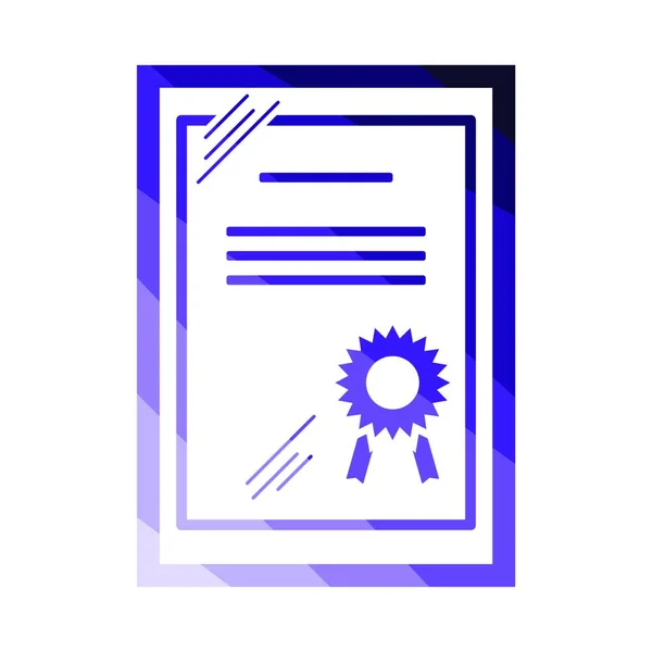Сертифікат Під Скляною Іконою Плоский Дизайн Кольорів Векторні Ілюстрації — стоковий вектор