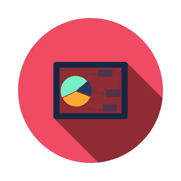 Tablet Analitikai Diagram Ikon Lapos Color Design Vektorillusztráció — Stock Vector