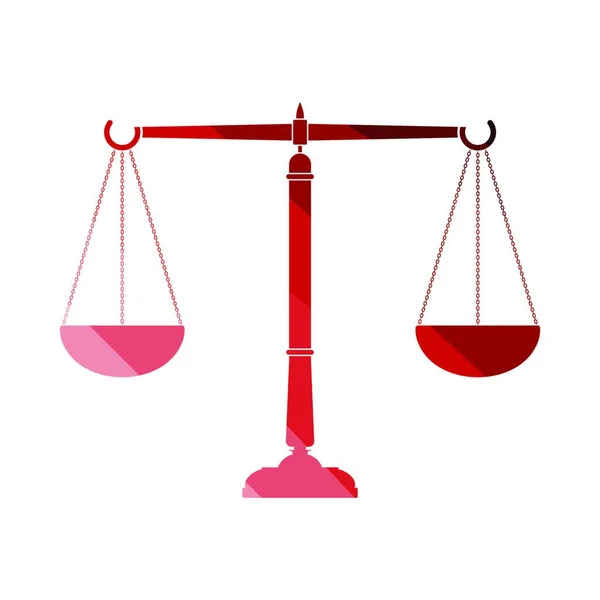 Gerechtigkeitsskala Ikone Flache Farbgestaltung Vektorillustration — Stockvektor