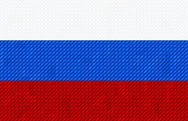 Ryska Flagga Bakgrund Gjord Med Broderi Korsstygn — Stock vektor