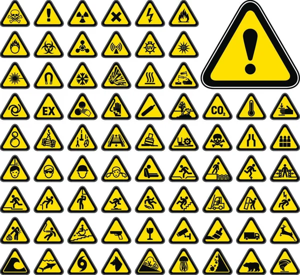 Símbolos Triangulares Alerta Riesgos — Archivo Imágenes Vectoriales