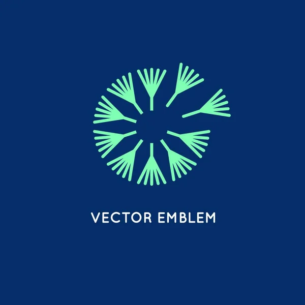 Vektor Logó Design Sablon Lineáris Stílusban Pitypang Koncepció Egyszerű Embléma — Stock Vector