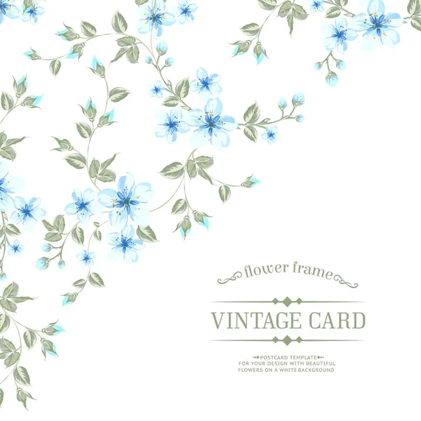 Textura Floral Flores Sakura Tarjeta Vintage Ilustración Vectorial — Vector de stock