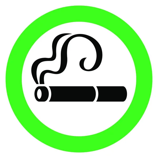 喫煙エリア標識 喫煙エリア 白い背景の緑の標識 — ストックベクタ