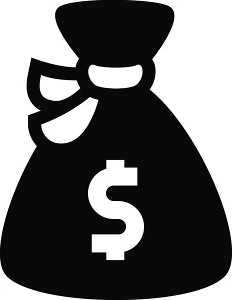 Bolsa Dinero Icono Negro Bolsa Dinero Ilustraciones Vectoriales Siluetas Negras — Vector de stock