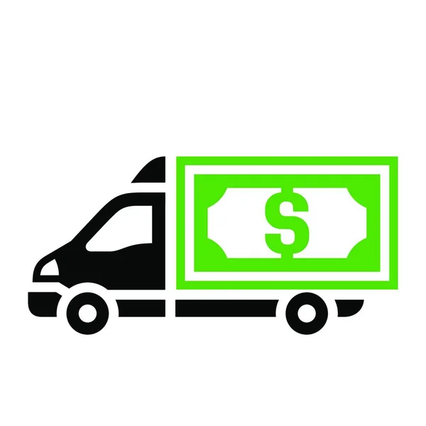 Caminhões Entrega Ícone Plano Caminhão Entrega Ícone Verde Liso Ilustração —  Vetores de Stock