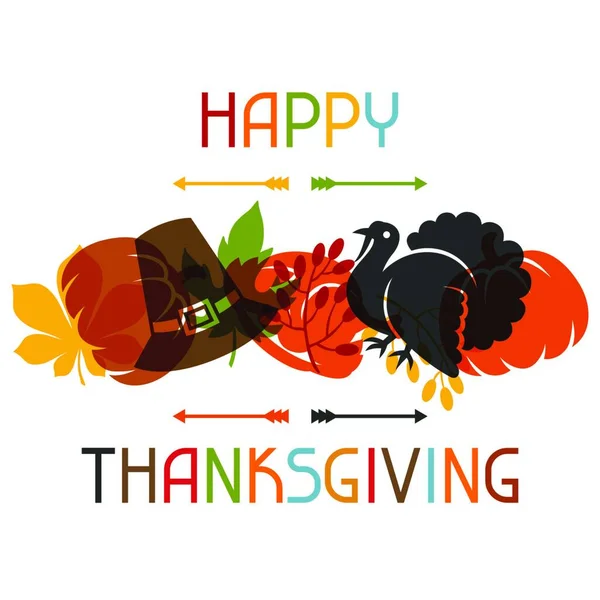 Glad Thanksgiving Dag Kort Design Med Semesterobjekt Glad Thanksgiving Dag — Stock vektor