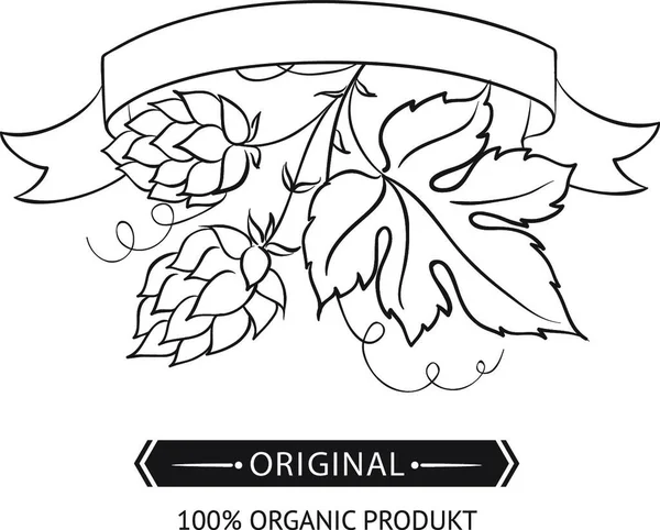 Beer Emblems Labels Green White Vector Illustration — Stock Vector