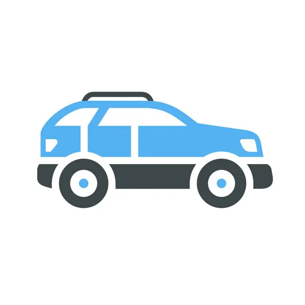 Автомобіль Плоский Значок Позашляховик Сіро Блакитна Ікона Ізольована Білому Тлі — стоковий вектор