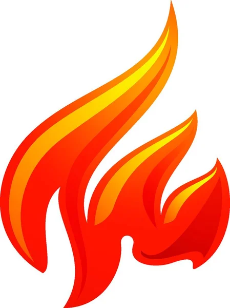 Fire Flame Red Icon Fire Flame Icon White Background — Stock Vector