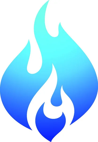 Feuerflamme Blaues Symbol Feuerflamme Blaues Symbol Auf Weißem Hintergrund — Stockvektor