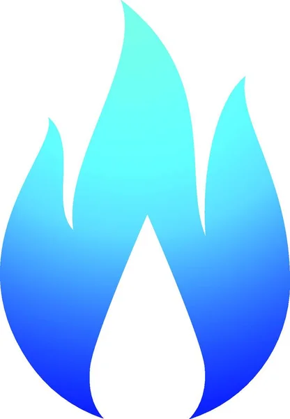 Feuerflamme Blaues Symbol Feuerflamme Blaues Symbol Auf Weißem Hintergrund — Stockvektor
