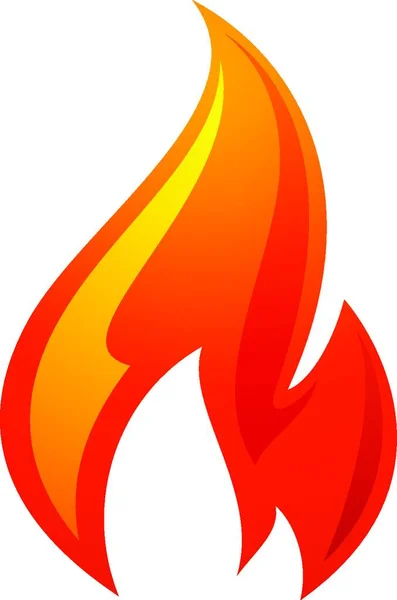 Oheň Plamen Červená Ikona Oheň Plamen Ikona Bílém Pozadí — Stockový vektor