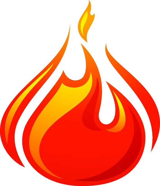 Kırmızı Ikonu Ateşle Beyaz Arkaplanda Simgesini Ateşle — Stok Vektör