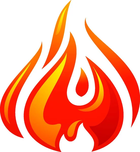 Fire Flame Red Icon Значок Огня Белом Фоне — стоковый вектор