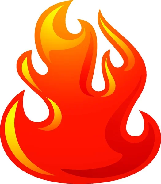 Tűz Láng Piros Ikon Tűz Láng Ikon Fehér Alapon — Stock Vector