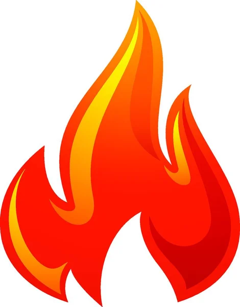 Fire Flame Red Icon Значок Огня Белом Фоне — стоковый вектор