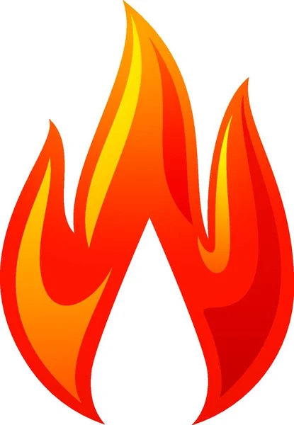 Fire Flame Red Icon Значок Огня Белом Фоне — стоковый вектор