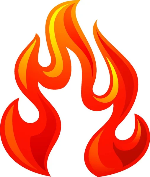 Fire Flame Red Icon Fire Flame Icon White Background — Stock Vector