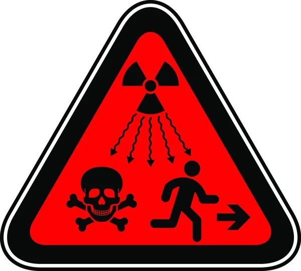 Νέο Iso Standard Ionizing Radiation Warning Συμπληρωματικό Σύμβολο Νέο Σημάδι — Διανυσματικό Αρχείο