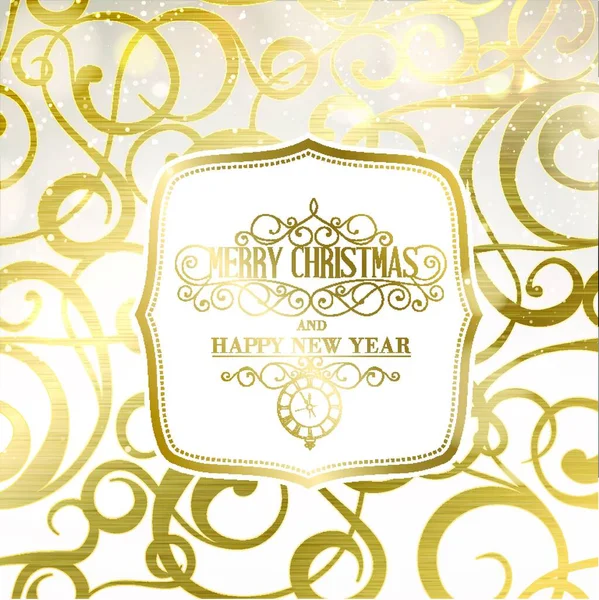 Abstract Gold Holiday Background Christmas Greeting Text Vector Illustration — 스톡 벡터