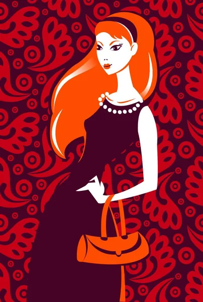 Vector Ilustración Hermosa Chica Moda — Archivo Imágenes Vectoriales