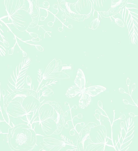 Vector Floral Background Copy Space — Stock Vector