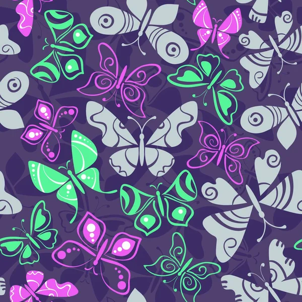 Patrón Sin Costuras Con Mariposas — Vector de stock