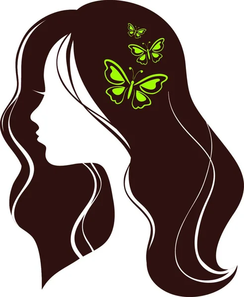 Schönes Mädchen Mit Schmetterlingen — Stockvektor