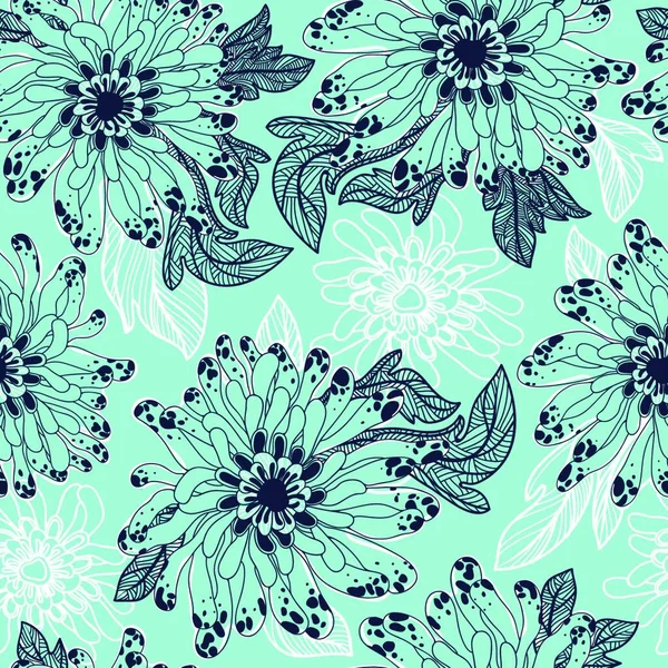 Patrón Sin Costura Floral Vectorial — Vector de stock