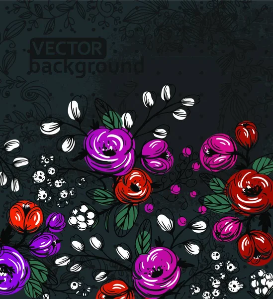 Vector Floral Background Copy Space — Stock Vector