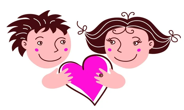 Γελοιογραφία Αγόρι Και Κορίτσι Στην Αγάπη — Διανυσματικό Αρχείο