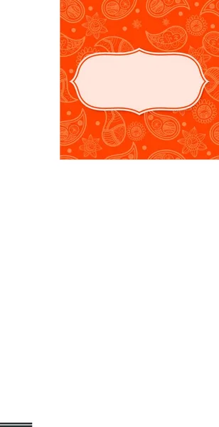 带有Paisley图案的橙色背景的抽象框架 — 图库矢量图片