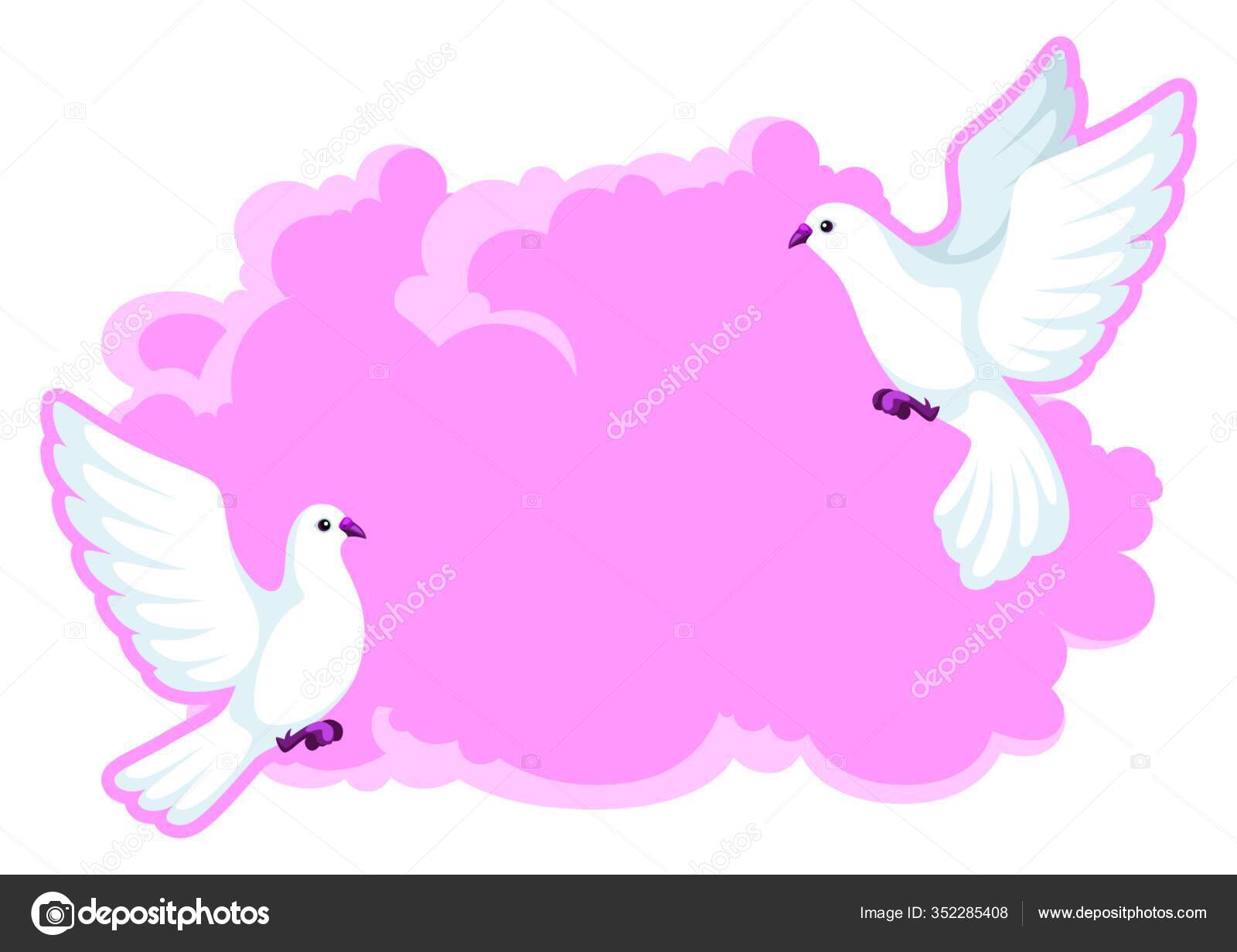 Фон Белыми Голубями Голуби Символ Веры Любви Фон Белыми Голубями.