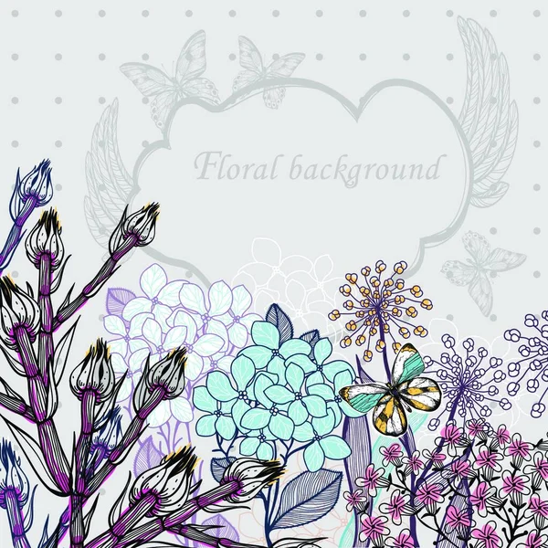 Ilustración Floral Vectorial Flores Plantas Florecientes Colores — Vector de stock